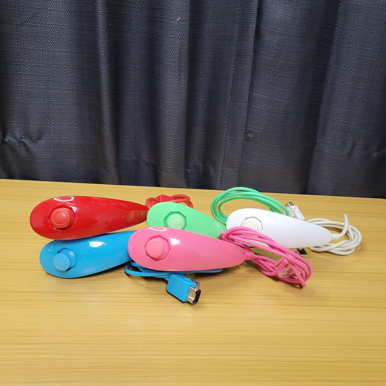Nintendo Wii Nunchuck Bundle Lot of 5 Multicolor Mixed