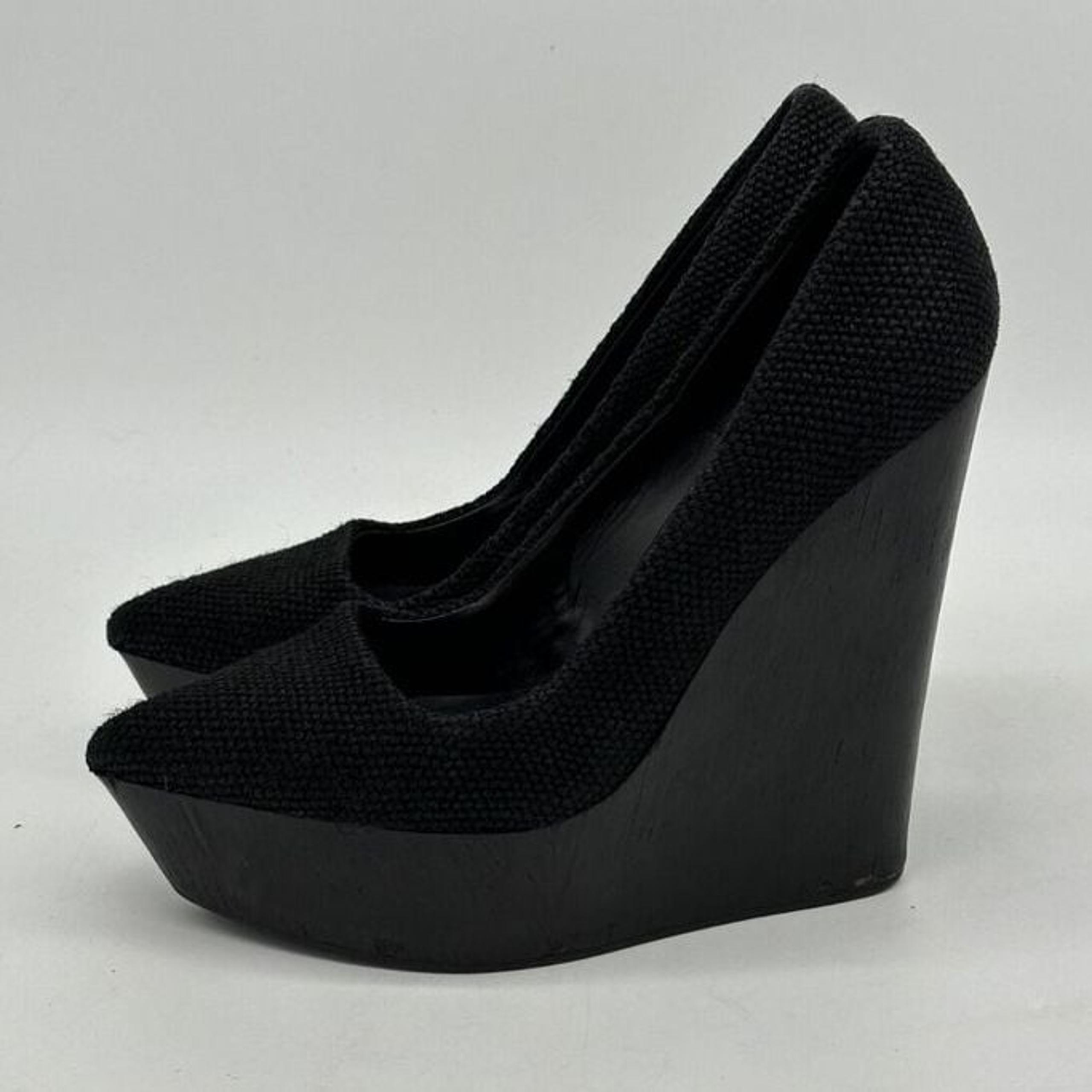 Theyskens Theory Heels Womens 9 Black Pointed Toe Wedge Pumps Platform Slip On