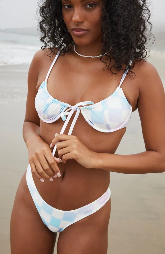 NWT Alo X Frankie’s Bikinis Pastel Checker Bikini Size Medium/Large