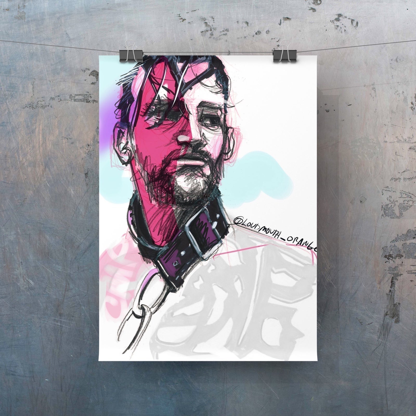 Wrestling Icon CM Punk Vibrant Art Print Poster