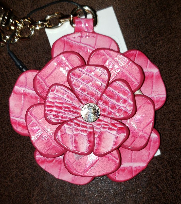 Brahmin Pink Cosmo Dahlia Purse Charm. New with tags.