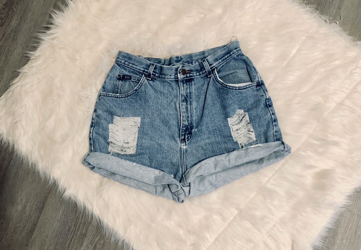 distressed vintage lee shorts