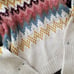 LOFT Knit Cream Pink/Blue Fair Isle Long Sleeve Turtleneck Sweater Medium