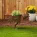 Metal Rooster Planter Sculpture