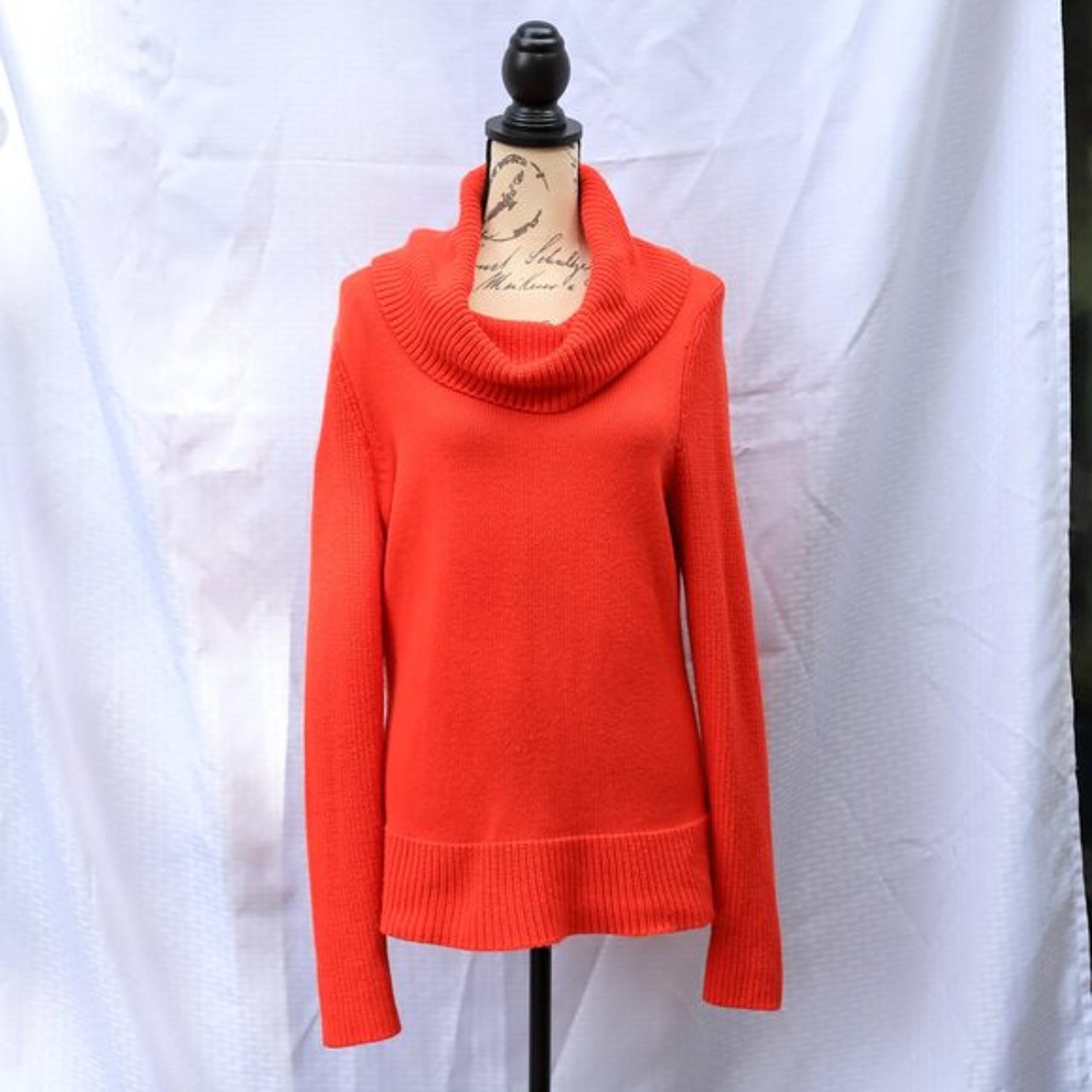 Lauren Ralph Lauren Size XL Orange Wool Blend cowl neck long sleeve sweater
