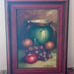 still-life oil painting of fruit, likely by W. Edward Reynolds. Small