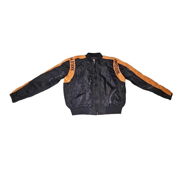 Harley-Davidson Motor Cycles Black & Orange Riding Jacket Large