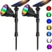 Solar Lights Outdoor Waterproof,9 Lighting Options Solar Spot Lights Pack of 8