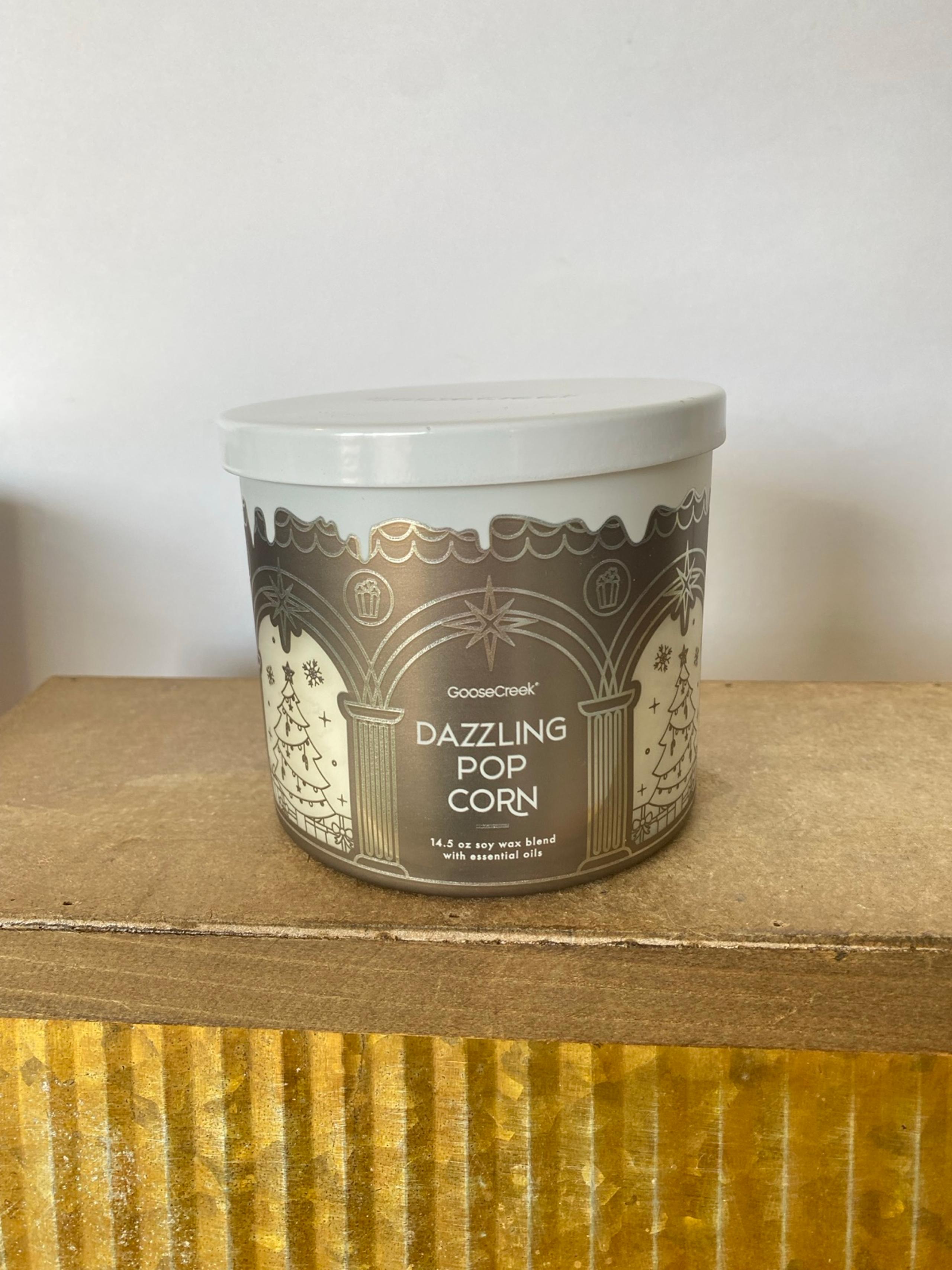 Goose Creek Dazzling Popcorn (Vanilla, Caramel) 3 wick Candle w/Essential Oils