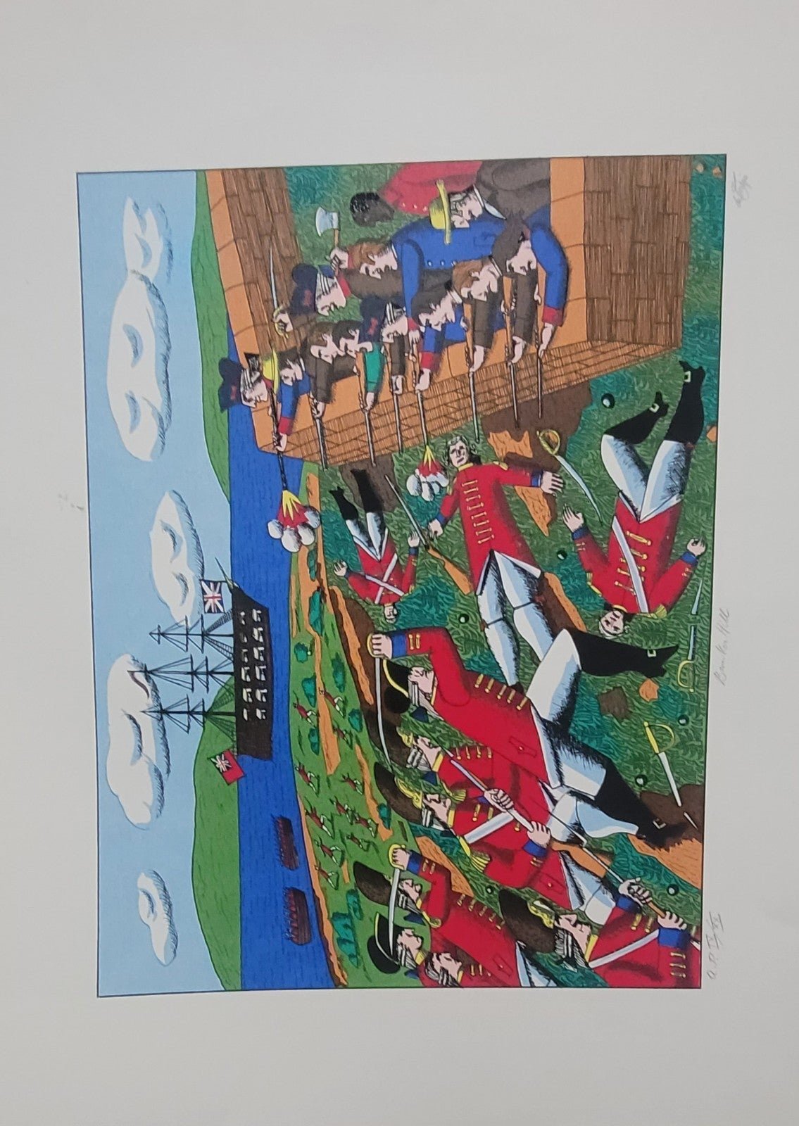 Bunker Hill, Oscar de Mejo, original Lithograph signed limited