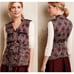 Anthropologie Elevenses Geo Safari Vest Geometric Linen Blend Women's S