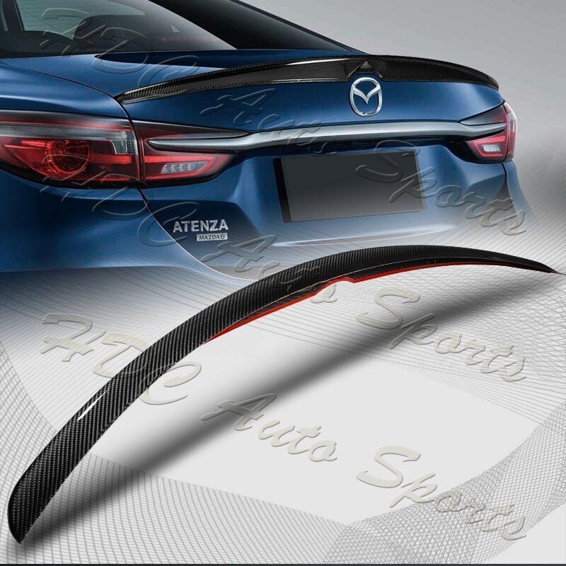 For 2019-2021 Mazda 6 Axela Sedan V-Type Real Carbon Fiber Trunk Lid Spoiler