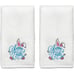 Easter Hand Towels Set of 2-Embroidered Easter Decorations for Home-100% Cotton