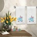 Easter Hand Towels Set of 2-Embroidered Easter Decorations for Home-100% Cotton