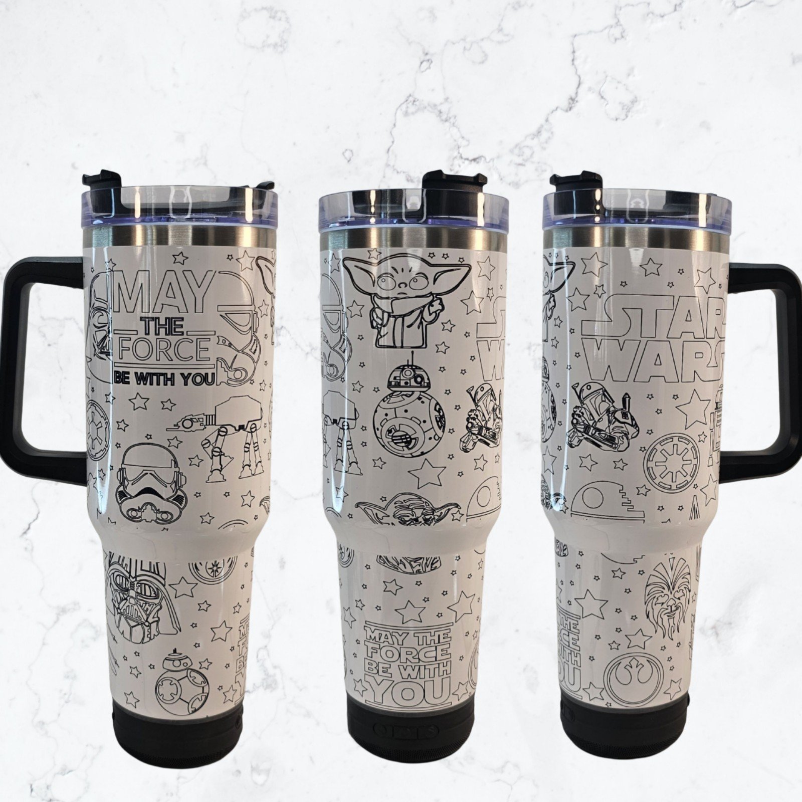 FREE SHIPPING Starwars Yoda 40oz Tumbler w/ Removable Bluetooth Speaker