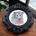 ORIGINAL Opossum watercolor art painting in miniature black ornate frame