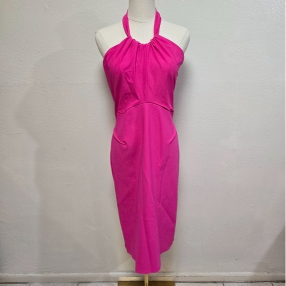 Chiara Boni Pink Halter Midi Dress Size IT 46/US 10