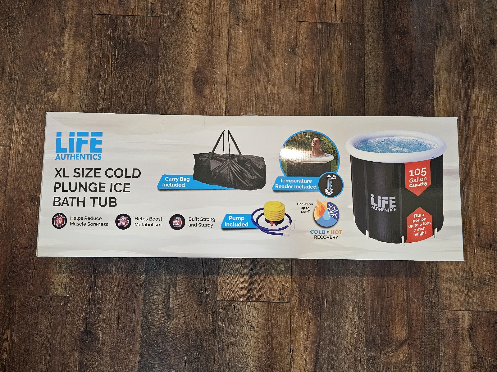 LIFE Authentics XL cold plunge ice bath tub