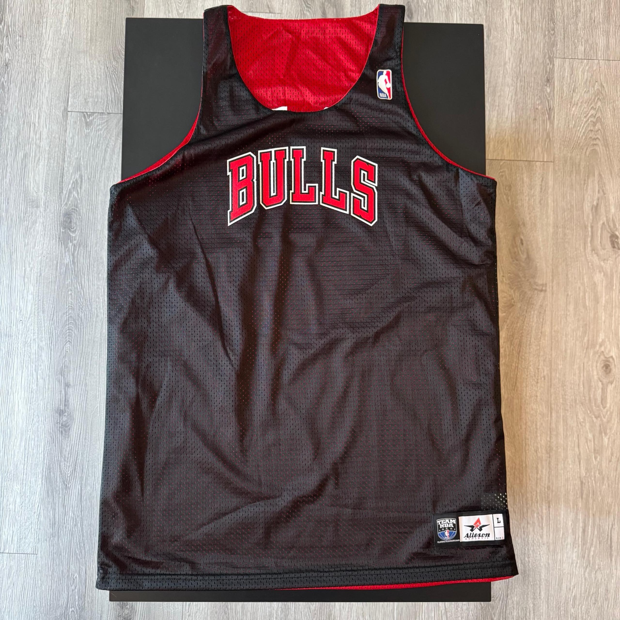 Men’s NBA Alleson Athletic Chicago Bulls #10 Black Reversible Mesh Jersey Size L