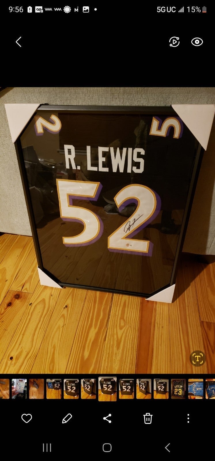Ray Lewis autographed jersey COA