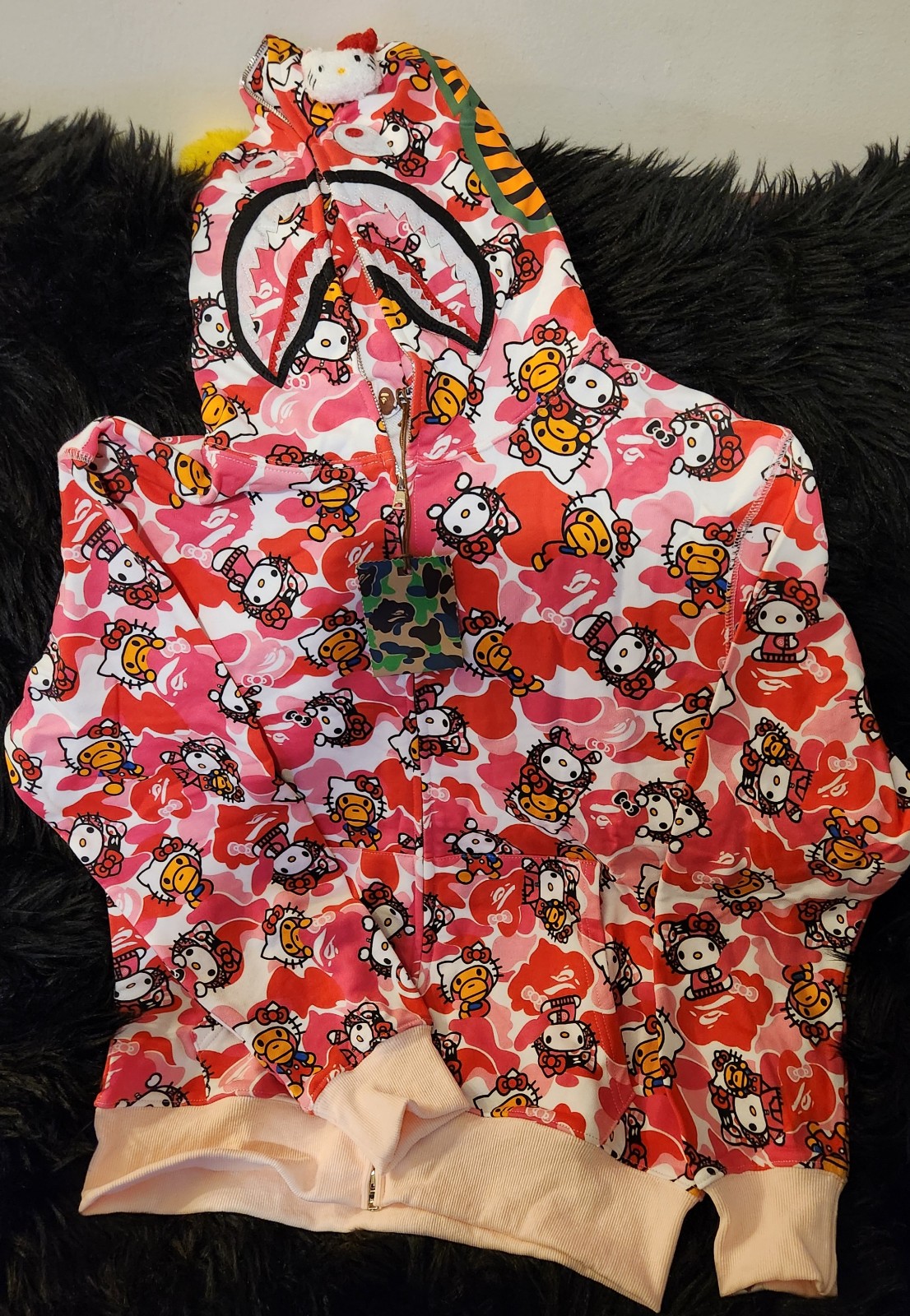 Bape X Hello Pink Kitty Zipper Hoodie