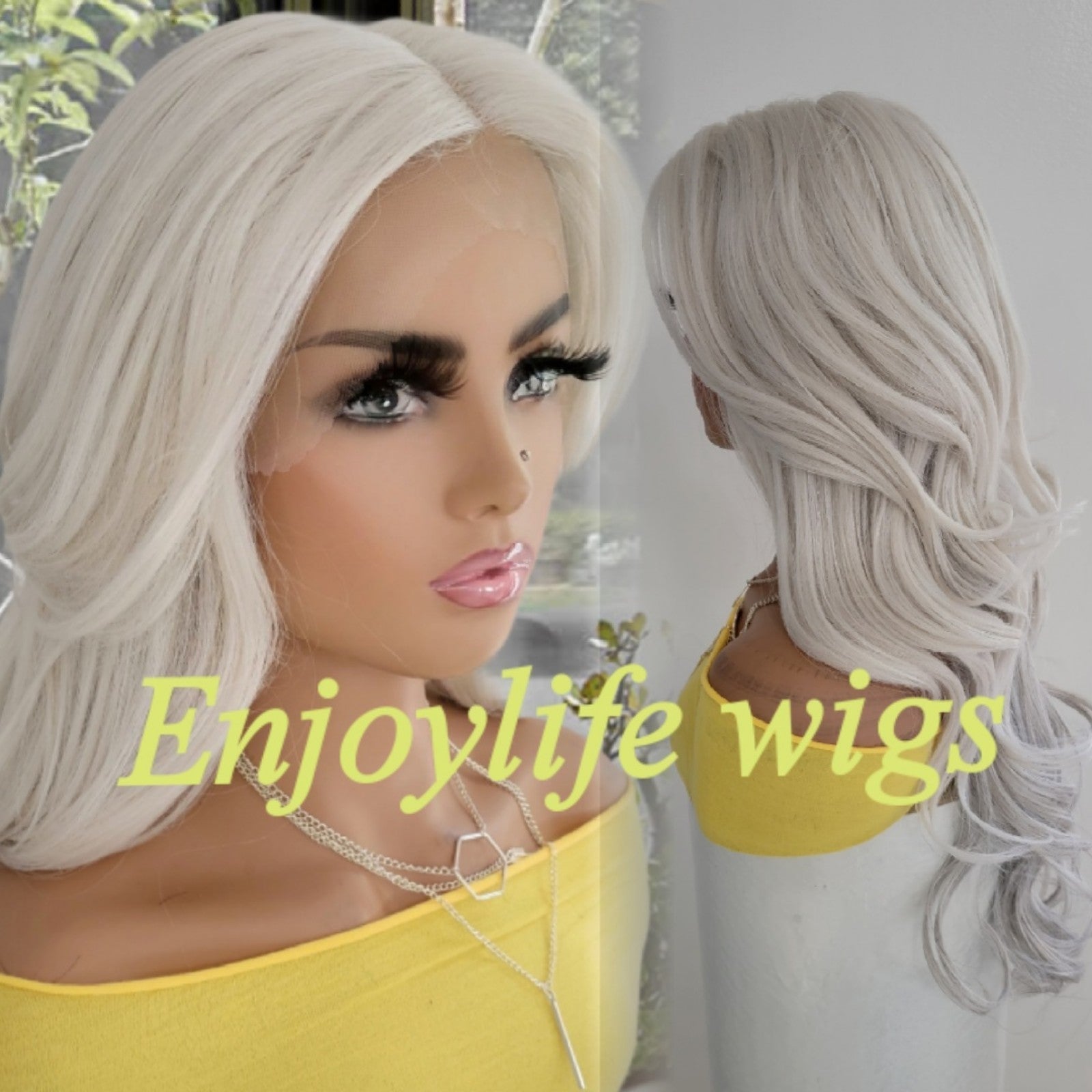 Grey blaylage human hair HD lace front wig