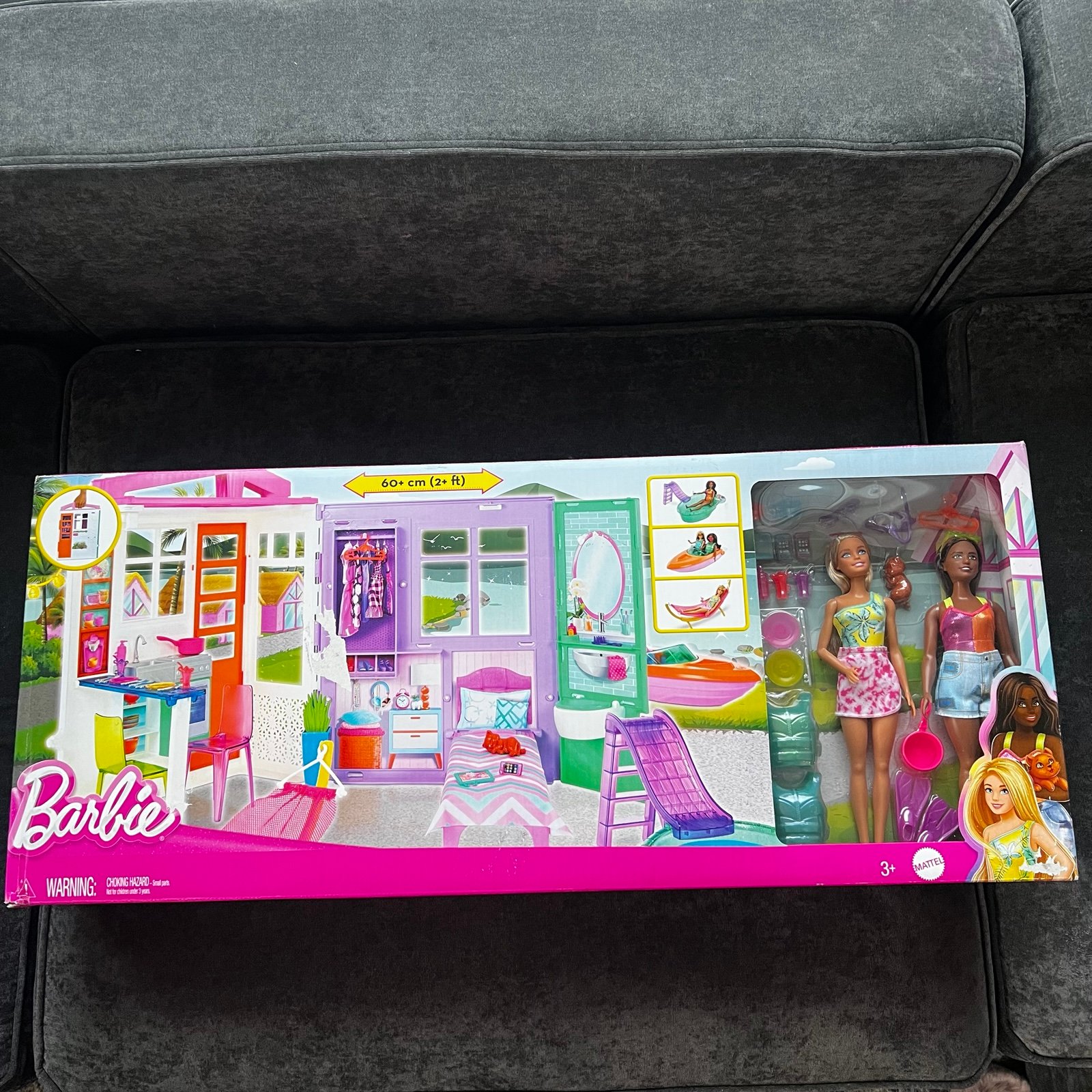 NIB Barbie Beach House Bundle with 2 Dolls and Accessories