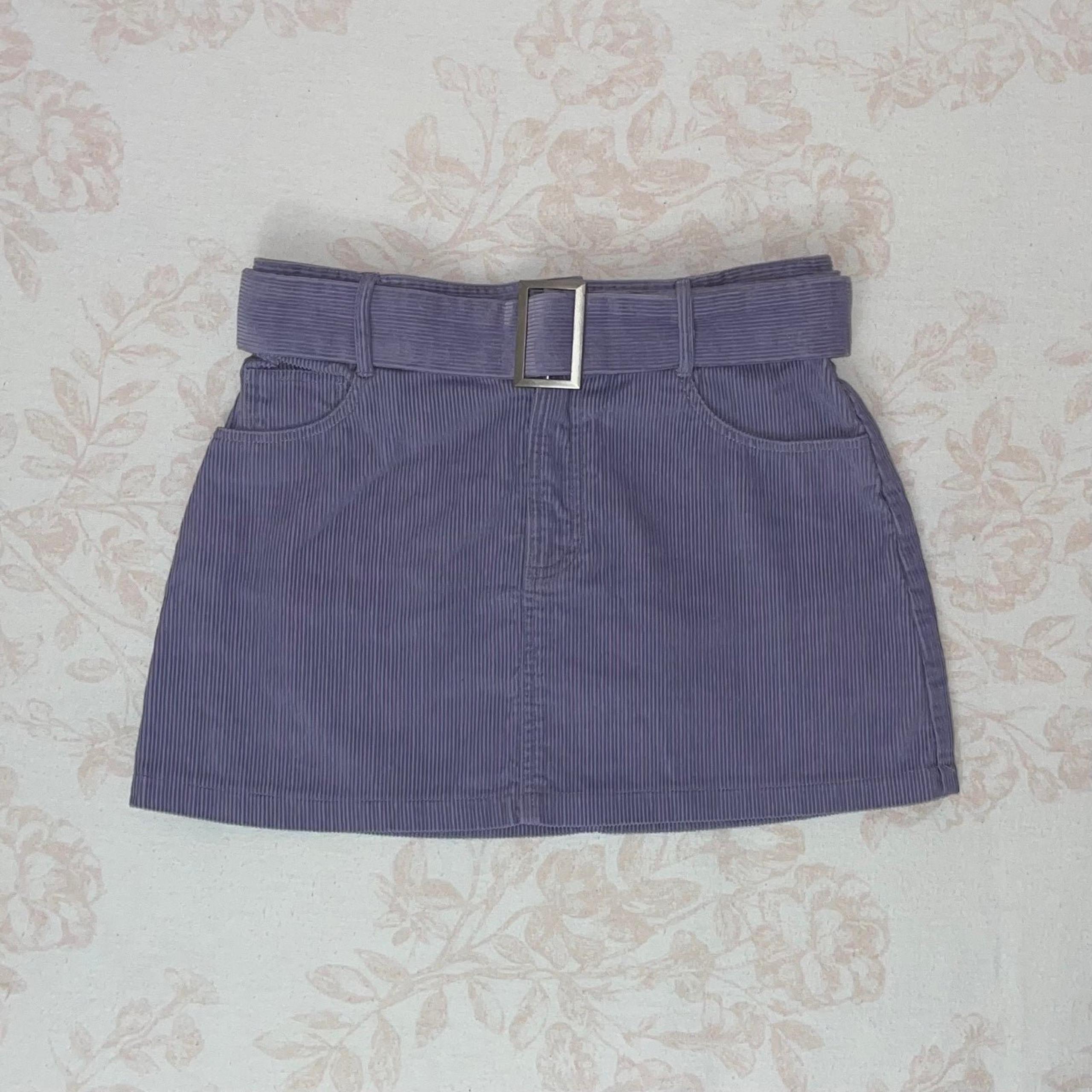 Purple corduroy mini skirt