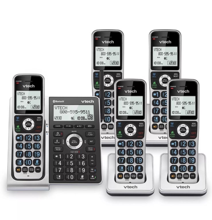 VTech VS306-5 DECT 6.0 5 Handsets Cordless Home Phone with 5 Handset