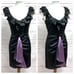 Milly Ruffle Contrast Evening Satin Silk Cocktail Dress