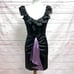 Milly Ruffle Contrast Evening Satin Silk Cocktail Dress