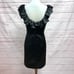 Milly Ruffle Contrast Evening Satin Silk Cocktail Dress