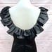 Milly Ruffle Contrast Evening Satin Silk Cocktail Dress