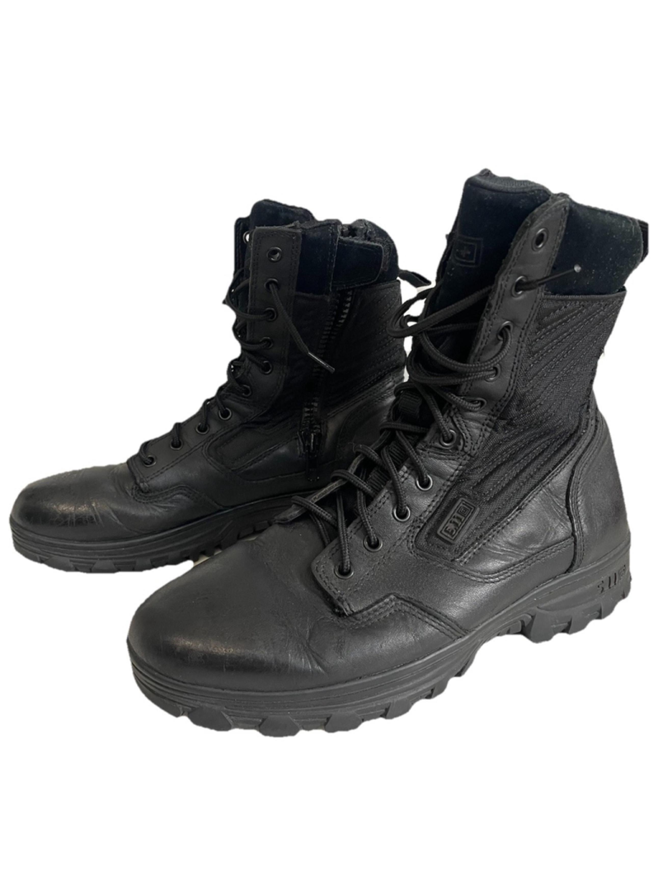 5.11 Tactical Men's Black Leather Lace and Zip Up Combat Boots Size 10.5