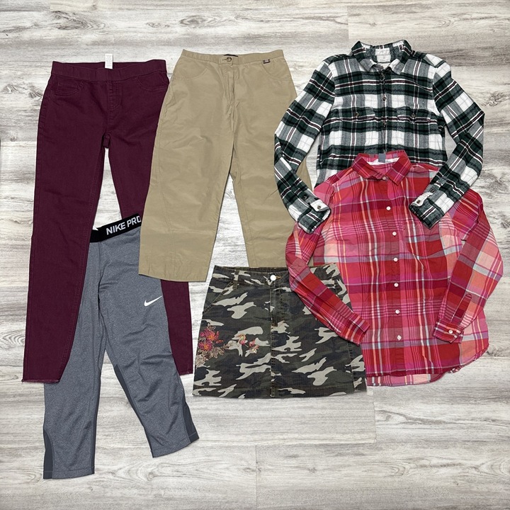 Girls Clothing Lot 14 16 XL Summer Back To School Burberry Capri Pant Skirt 7Pc