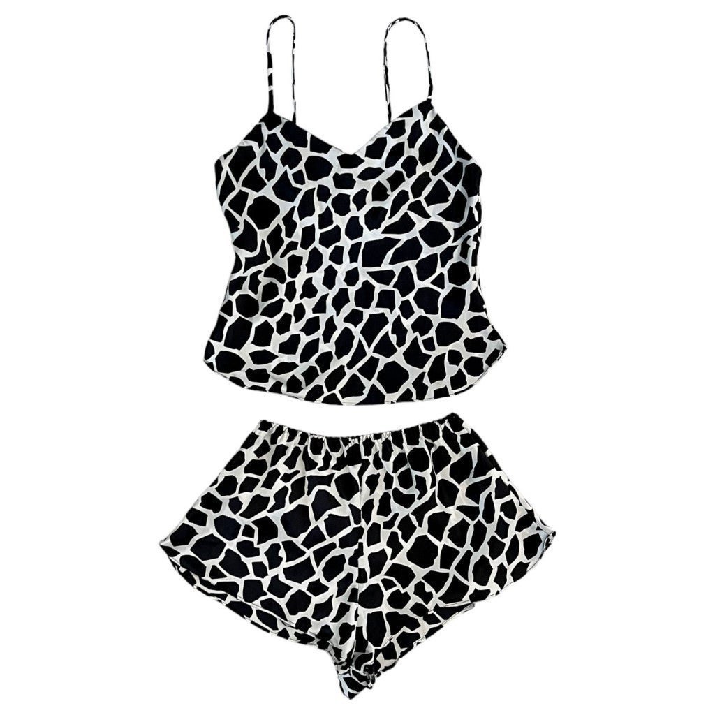 Vintage Black & White Satin Pajama’s Set