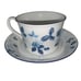 Wedgwood Strawberry Blue Cup & Saucer Bone China UK Floral Coffee Tea