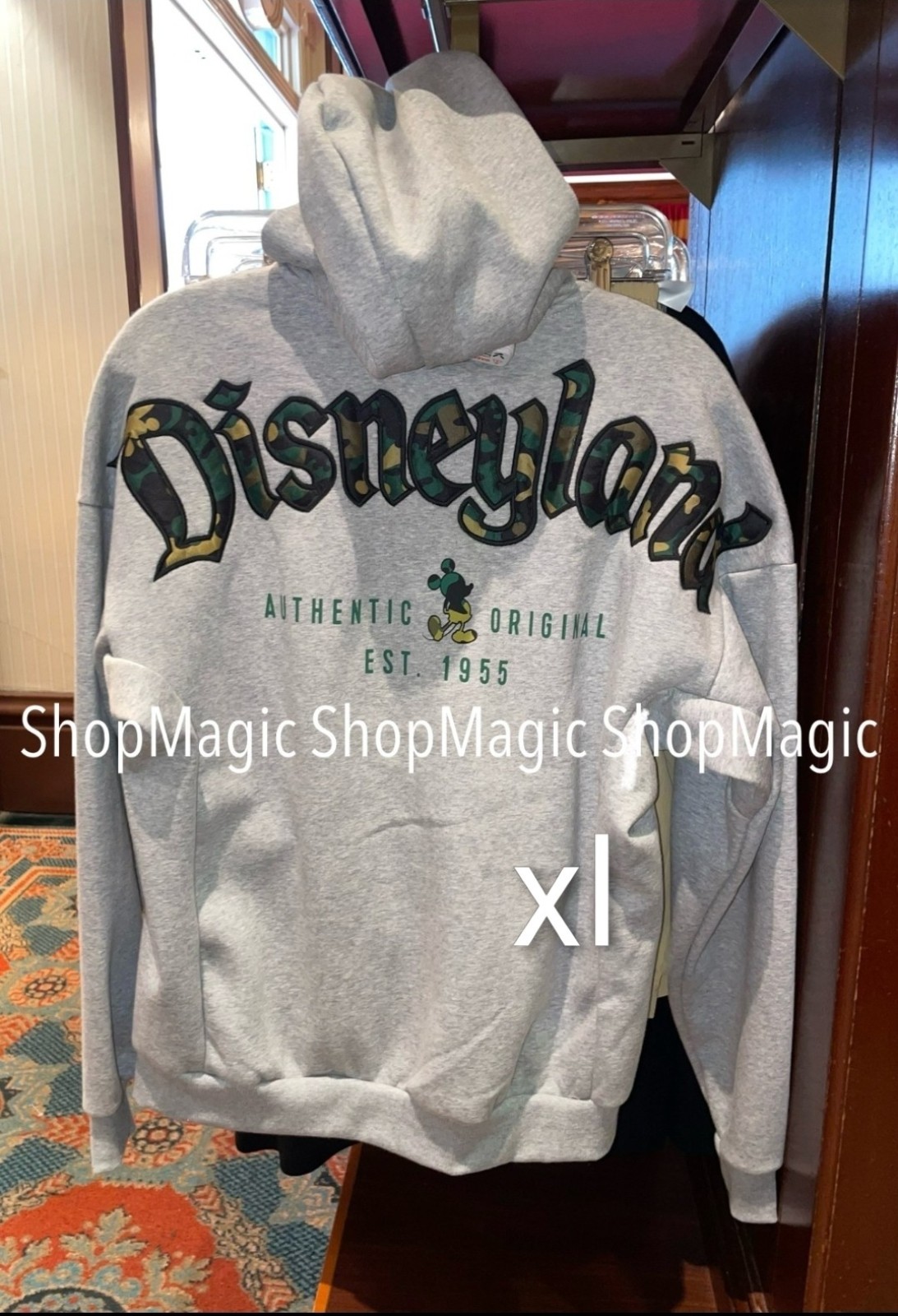 New Disney Parks Disneyland Camouflage Military Logo Zip Up