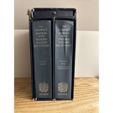 The Compact Edition Of The Oxford English Dictionary Box Set w/ Magnifying Glass