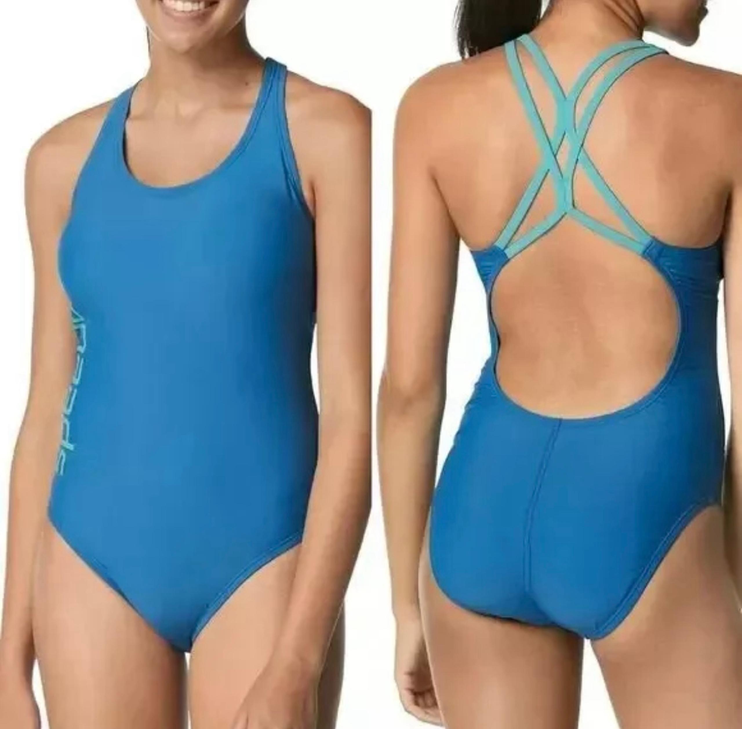 Speedo Swimsuit 1pc Size 12 Hydro bra Quantum
Thin Straps Logo