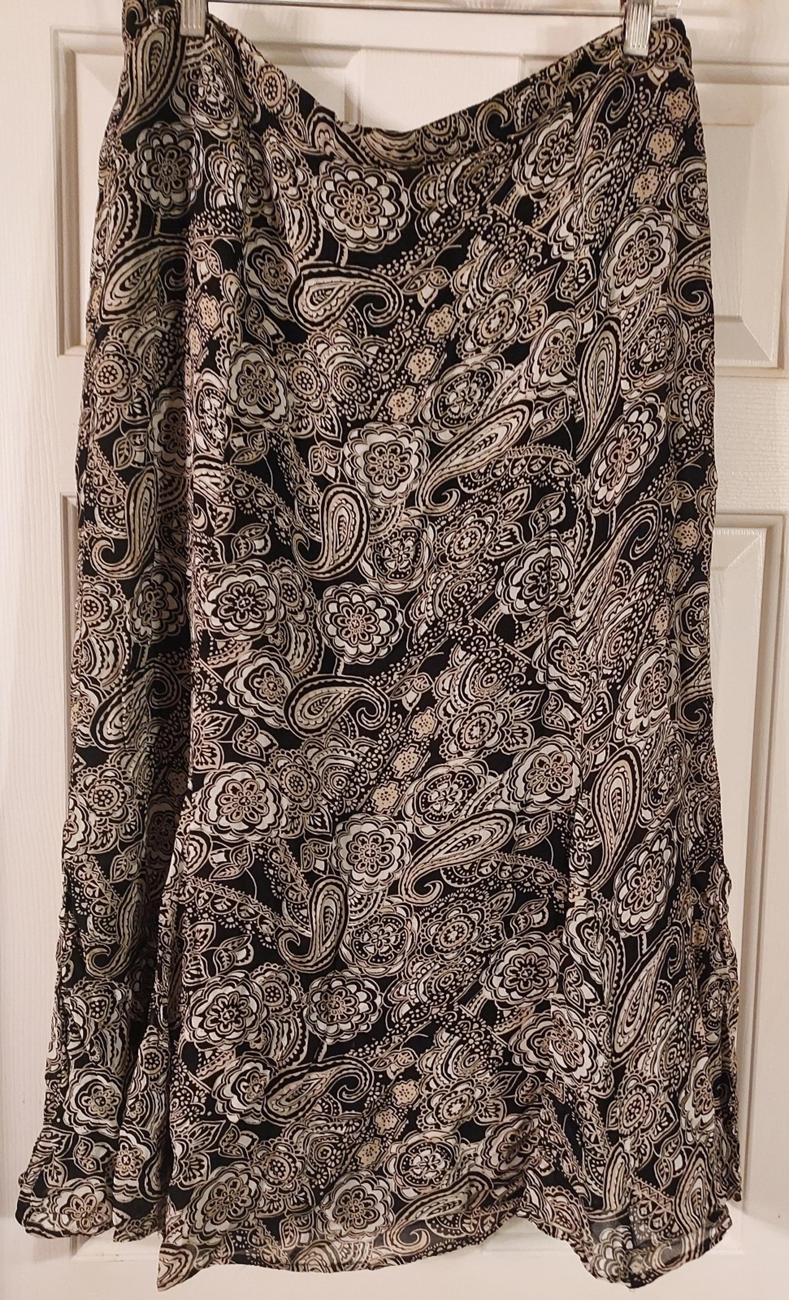 Vintage JM Collection Paisley Lined A-line Skirt Size 16