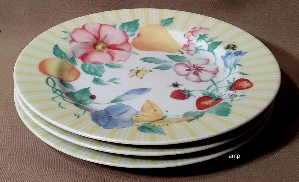 Pfaltzgraff Atmosphere Grandma's Kitchen Lot of 3 Salad Plates 8 1/4 EXCELLENT!