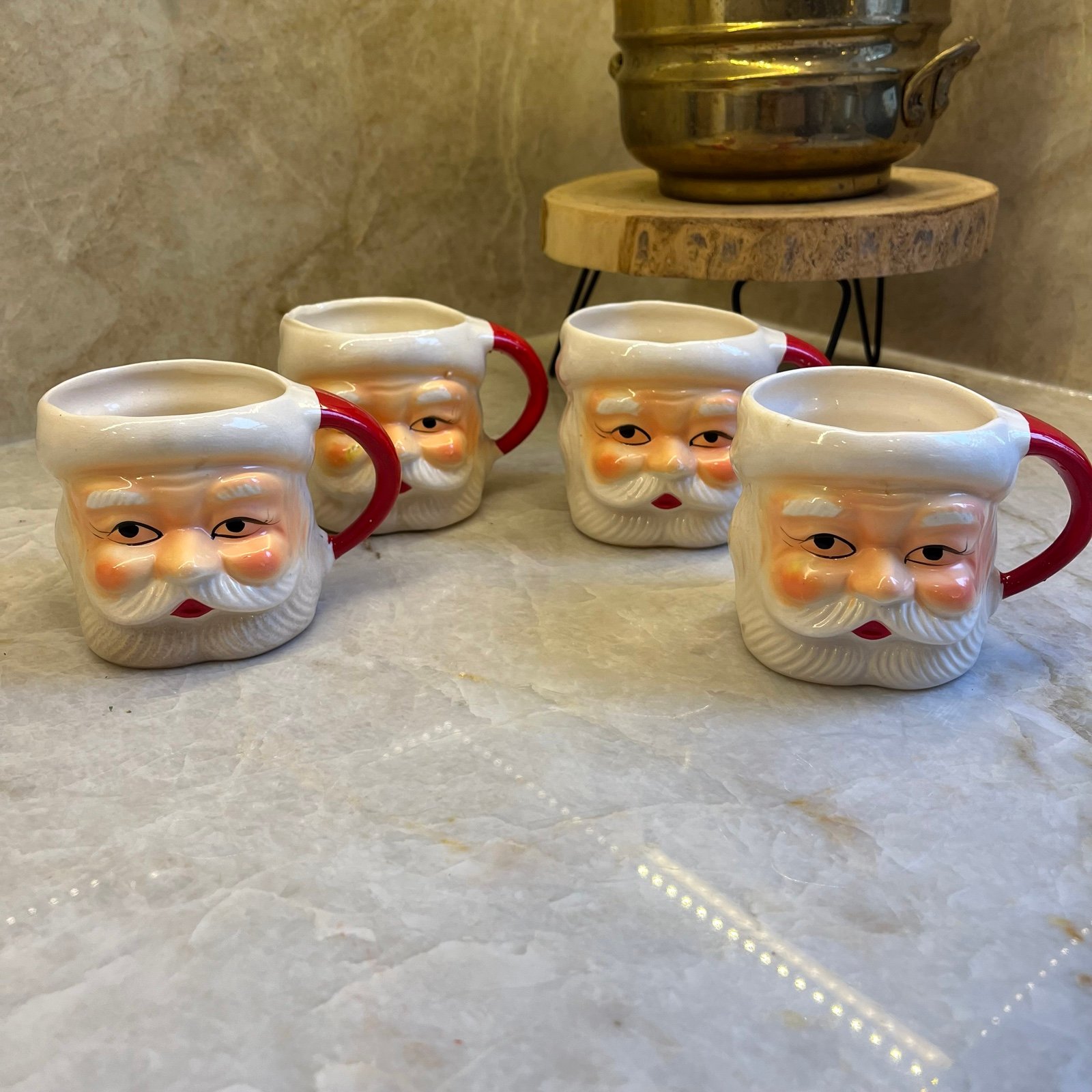 Vintage Retro Santa Mugs Set of 4 Japan