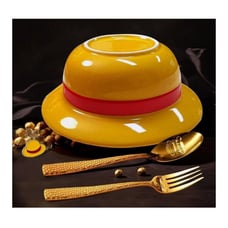 Straw Hat Bowl Set Pro Sparkling fork, spoon and pin brooches Christmas gift set