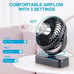 NEW Portable Camping Fan with LED Lantern- 40H Work Time Rechargeable Battery