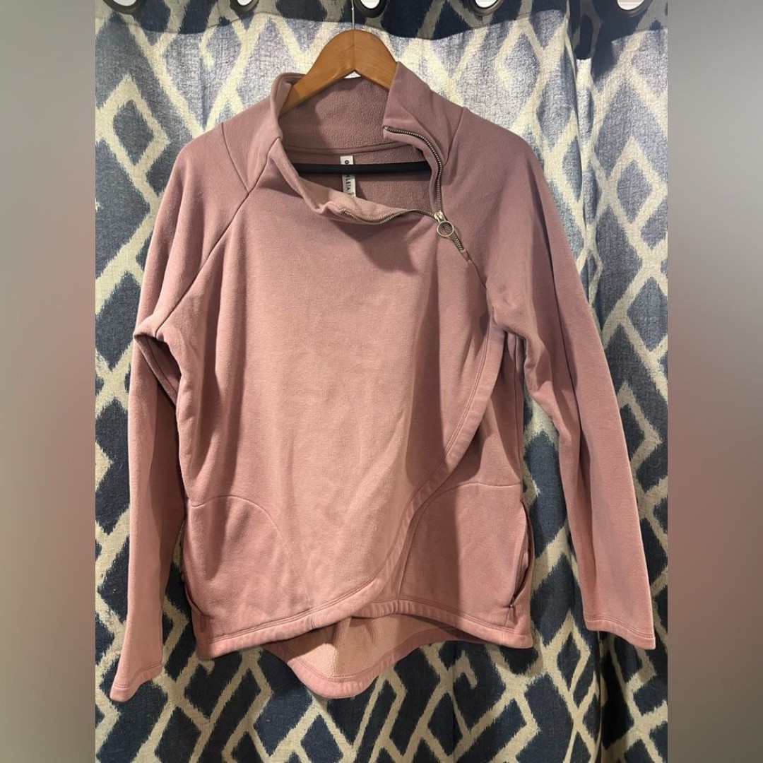 Athleta Cozy Karma Asym Pullover Flora Mauve Size Medium