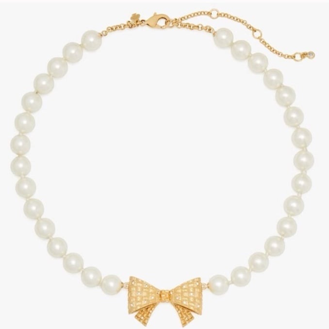 149 Kate Spade Wrapped in a Pearl Necklace Gold