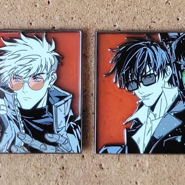Hunterflowerpin Trigun Stampede Vash the Stampede & Nicholas D Wolfwood BN Pin