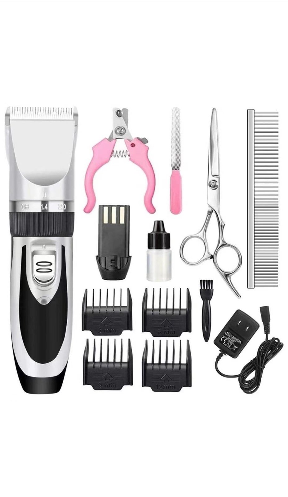 Dog Grooming Clippers, Professional Pet Grooming Kit Rechargeable Pet Shaver Cor
