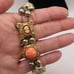 Vintage Gold Tone Slide Victorian Style Charm Bracelet